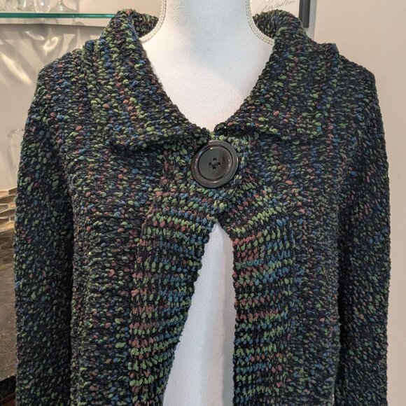 Glenmont Designs Cardigan Sweater Sz M Cozy Heavyweight Shawl Collar Multicolor - Picture 3 of 10